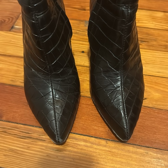 Alice + Olivia Black Leather Booties - Picture 5 of 7